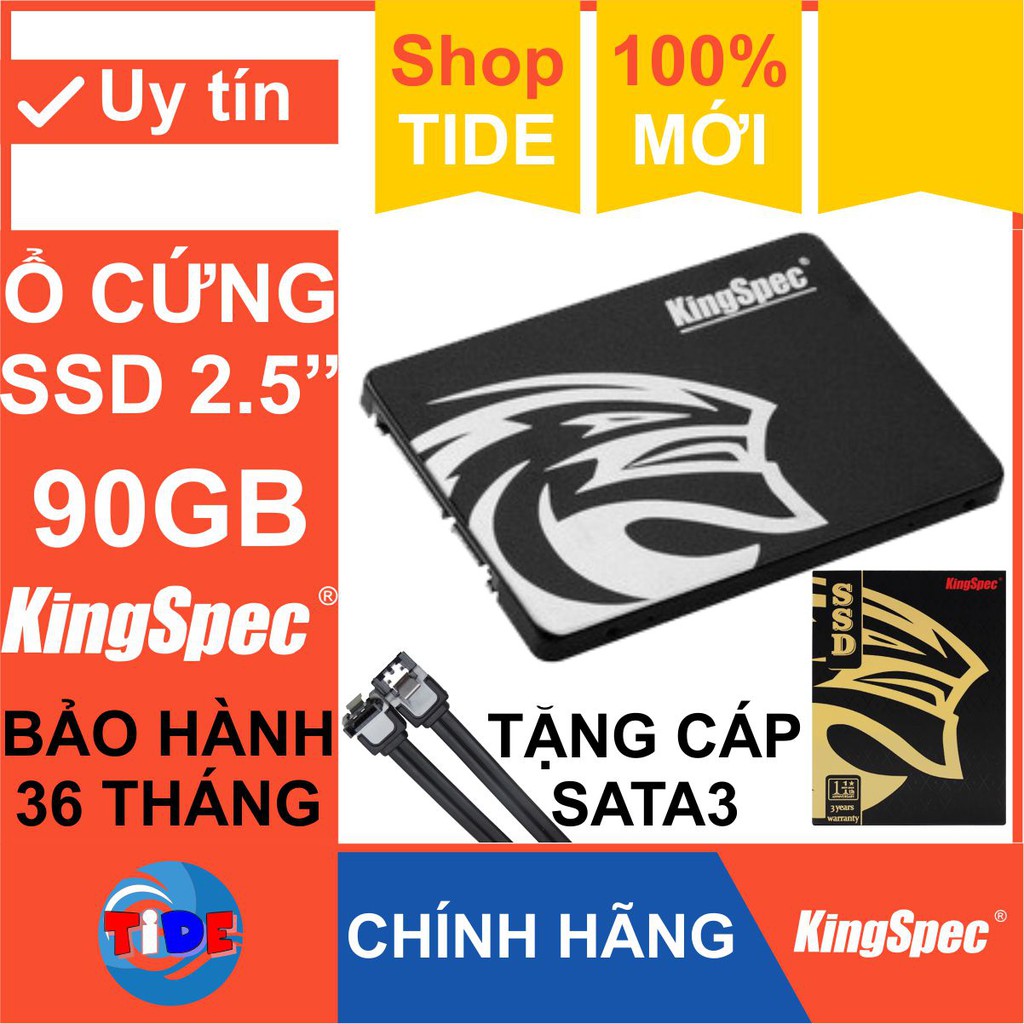 SSD KingSpec 90GB – Ổ cứng SSD Chính Hãng KingSpec – Bảo hành 3 năm – Tặng cáp dữ liệu Sata 3.0