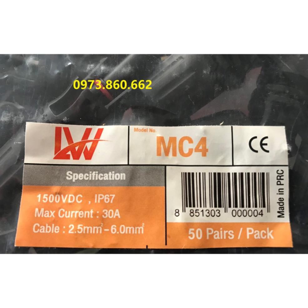 Jack MC4 1500V - Jack kết nối Pin năng lượng mặt trời MC4 -TBĐ