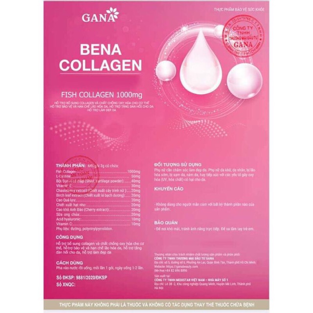 BENA COLLAGEN (tặng kèm 01 gói-hộp 30 gói)