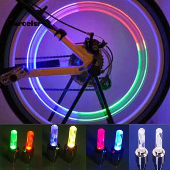 Đèn LED neon gắn van bánh xe đạp xe máy trang trí năm màu
