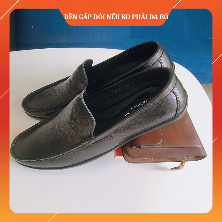 Giày Lười Nam Đẹp [DA BÒ THẬT 100% - TIỀN NÀO CỦA NẤY] Giày lười nam cao cấp,Tặng Hai Đôi Tất Lười Dày Dặn, Cao Cấp -GLD | BigBuy360 - bigbuy360.vn