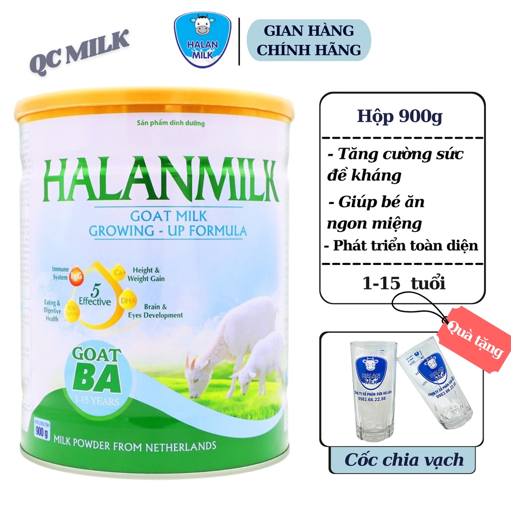 Sữa bột Halan Milk Goat ba 900g -Giúp bé ăn ngon miệng, cải thiện biếng ăn,hỗ trợ tiêu hóa tốt, Halan milk