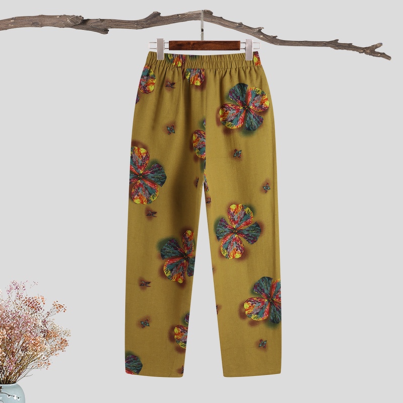 Bộ trang phục Zanzea gồm áo và quần dáng dài in họa tiết hoa có túi phong cách vintage cho nữ