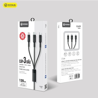 CÁP 3 ĐẦU LIGHTNING + MICRO + TYPE-C TITAN CA39