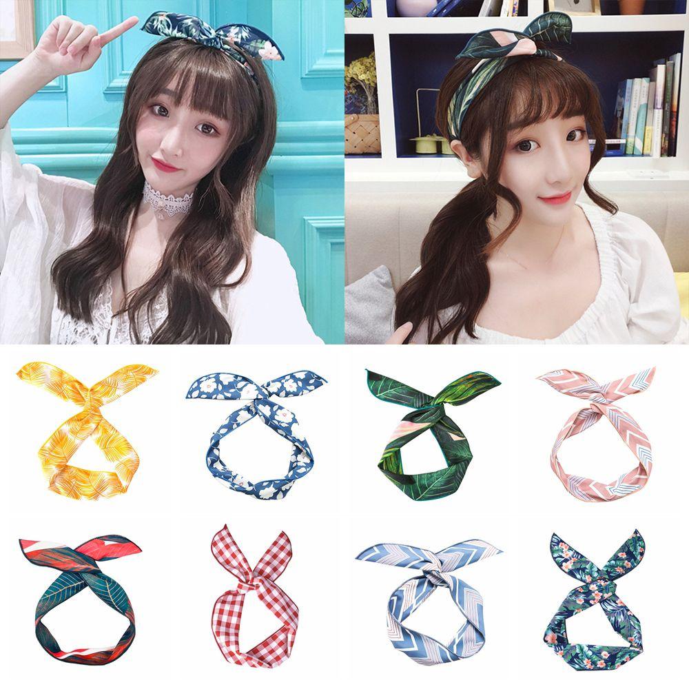 SUSANS Băng Đô Tai Thỏ Dây Ruy Băng Kim Loại Cho Nữ