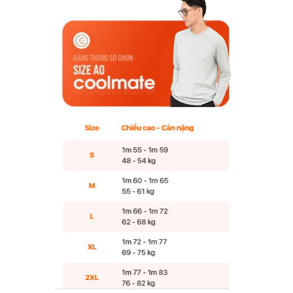 Áo thun nam Cotton Compact phiên bản Premium in Care&amp;Share ĐEN/TRẮNG bên trái thương hiệu Coolmate