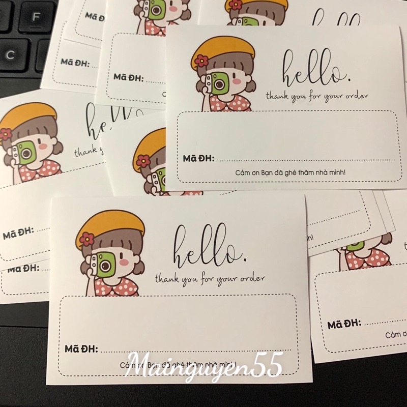 Tem dán Thank You , Tem Ghi Mã Đơn