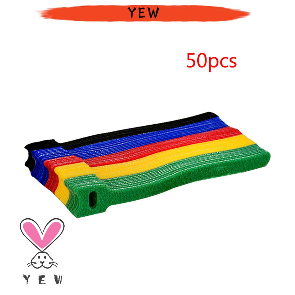 Bộ 50 Dây Buộc Cáp Dữ Liệu Tự Dính Chữ T Bằng Nylon Nhiều Màu Sắc Có Thể Tái Sử Dụng