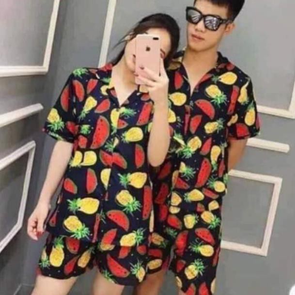 [ Khuyễn Mãi ] Bộ pizama hoa quả đi biển- Áo Đi Biển  - Quần áo hoa quả
