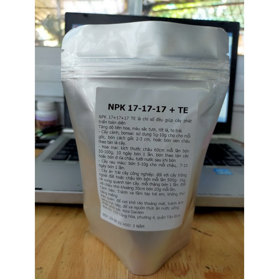 Phân bón NPK 17-17-17 TE gói 200g