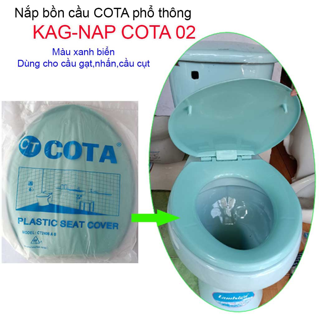 Nắp đậy bàn cầu Cota, Nắp bồn cầu phổ thông màu xanh biển KAG-NAP Cota02