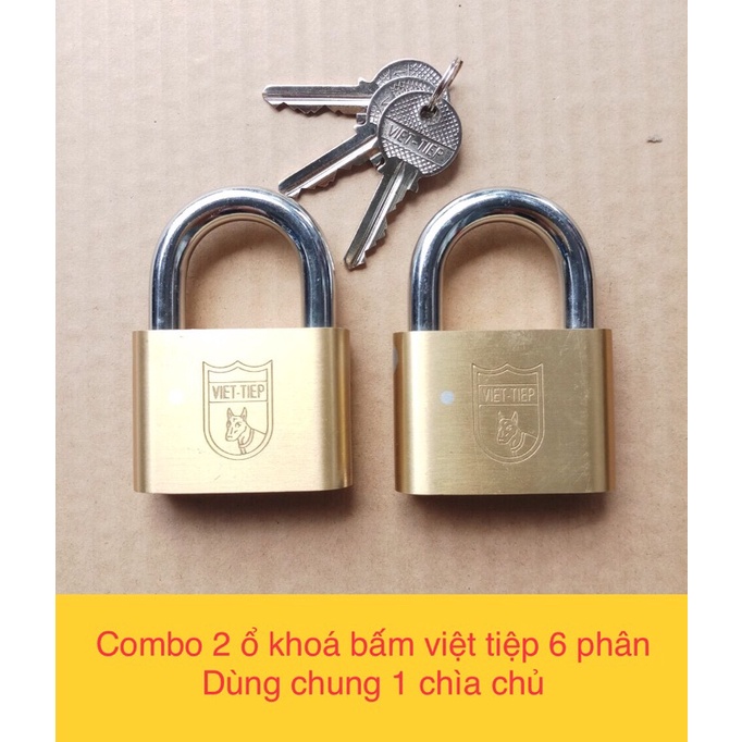 Set 2 ổ khoá VIỆT TIỆP dùng chung 1 chìa