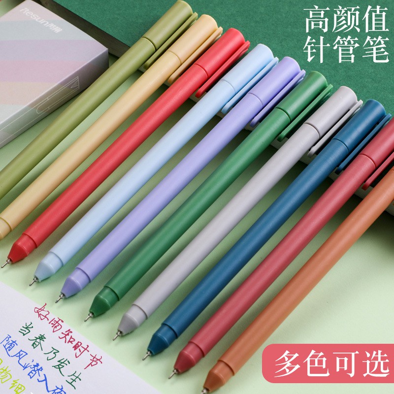 Bút bi nhiều màu mực gel ink ngòi 0.5mm set 5 bút Macaron ngọt ngào thiết kế tinh tế BMBooks