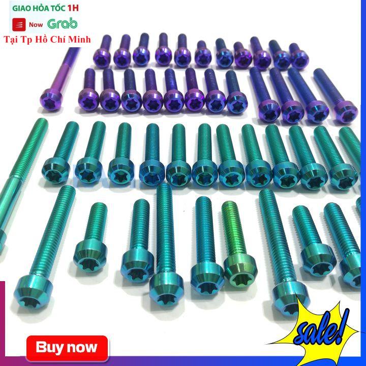 Bộ Ốc Lốc Máy GR5 Gắn Xe Máy Winner 24 Con Titan Và Lục Bảo