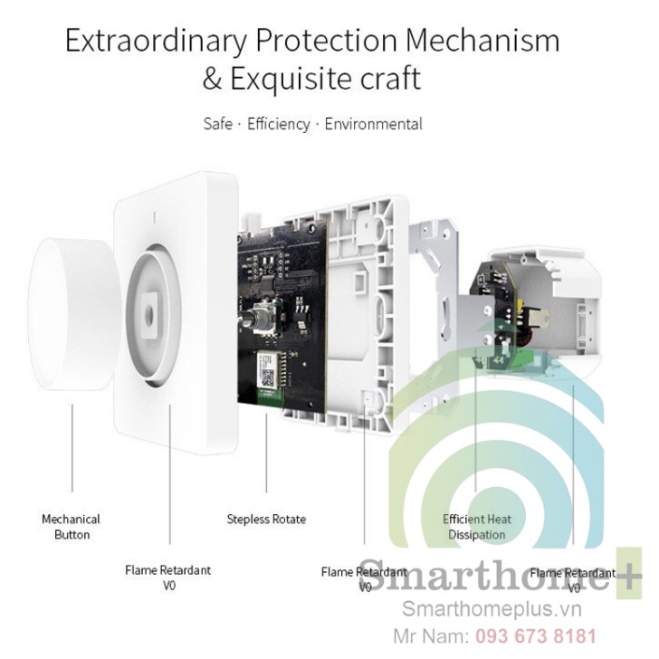 Công Tắc Dimmer Độ Sáng Đèn Hình Vuông Zigbee Tuya SHP-ZDM3