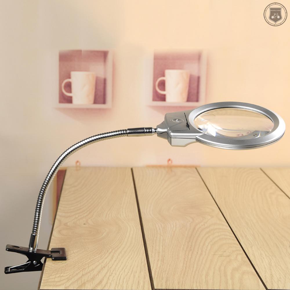 Kính lúp tích hợp đèn LED thiết kế nhánh linh hoạt có kẹp gắn bàn tiện dụng | BigBuy360 - bigbuy360.vn