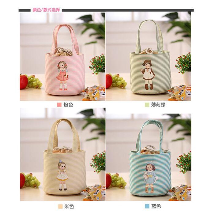 Túi cách nhiệt dày đựng đồ ăn trưa kiểu nhật bản gọn nhẹ tiện dụng