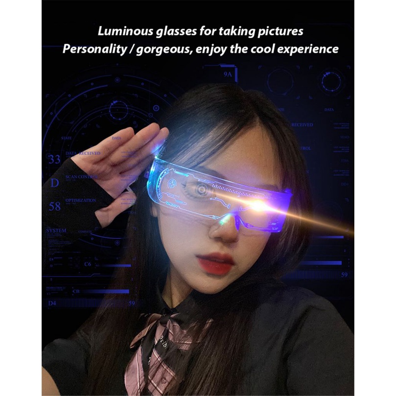 Kính đeo mắt có đèn LED nhấp nháy thời trang 2019