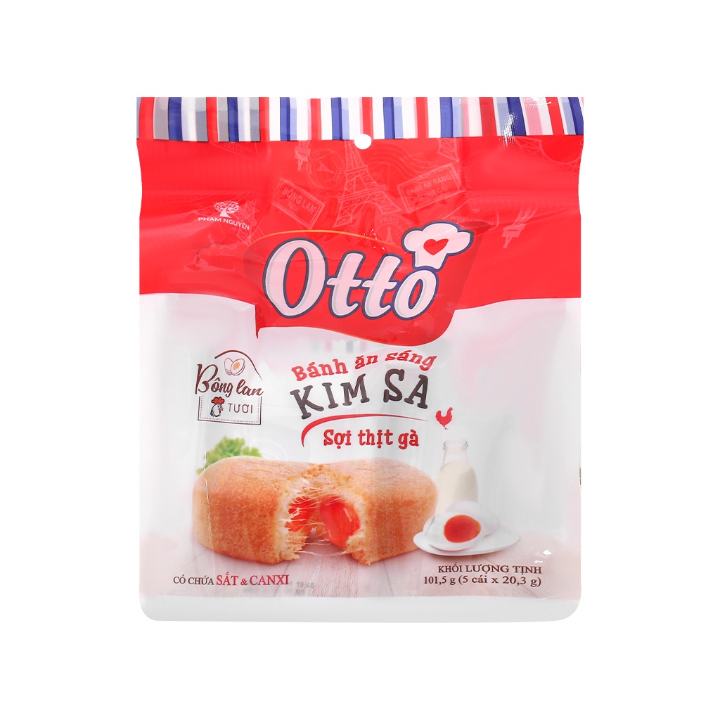 [DATE SIÊU MỚI] CHÍNH HÃNG Combo 3 Túi bánh ăn sáng sợi thịt gà kim sa - Otto 101.5g