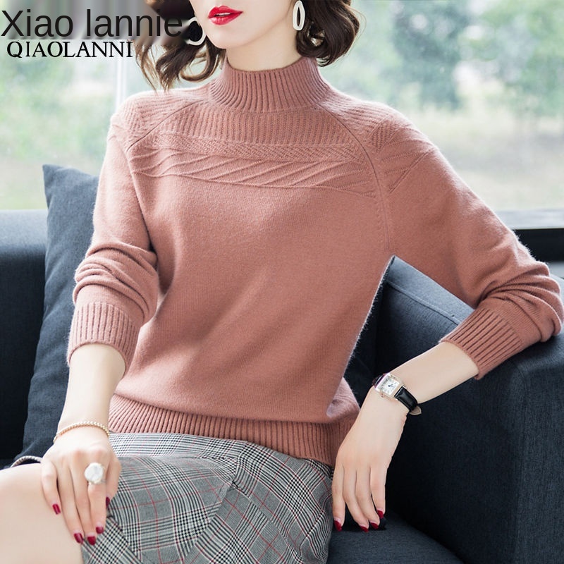 Áo len dày của phụ nữ mùa thu / đông pull mới sơ mi đan đáy Hàn Quốc