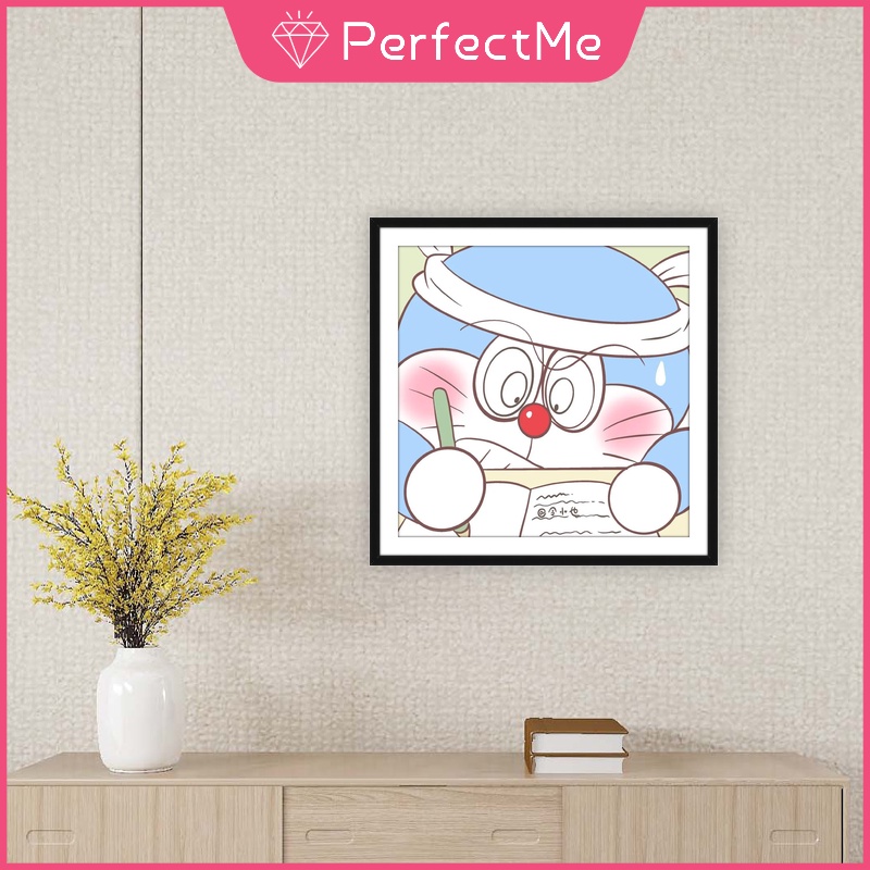 Tranh Đính Đá Thủ Công Tự Làm Hình Doraemon 30X30cm