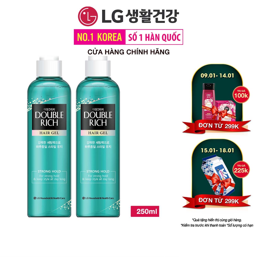 Combo 2 Gel tạo kiểu tóc Double Rich Giữ nếp uốn tóc