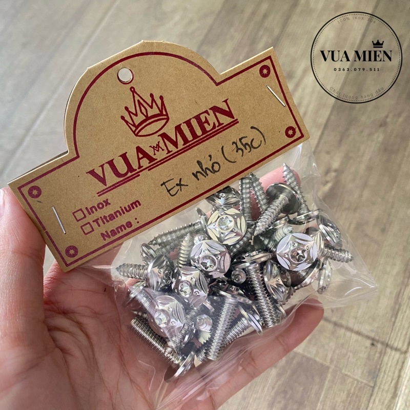 Bộ ốc dàn áo Vua Miên inox 304 cho Ex nhỏ, Ex 2010 (35c)