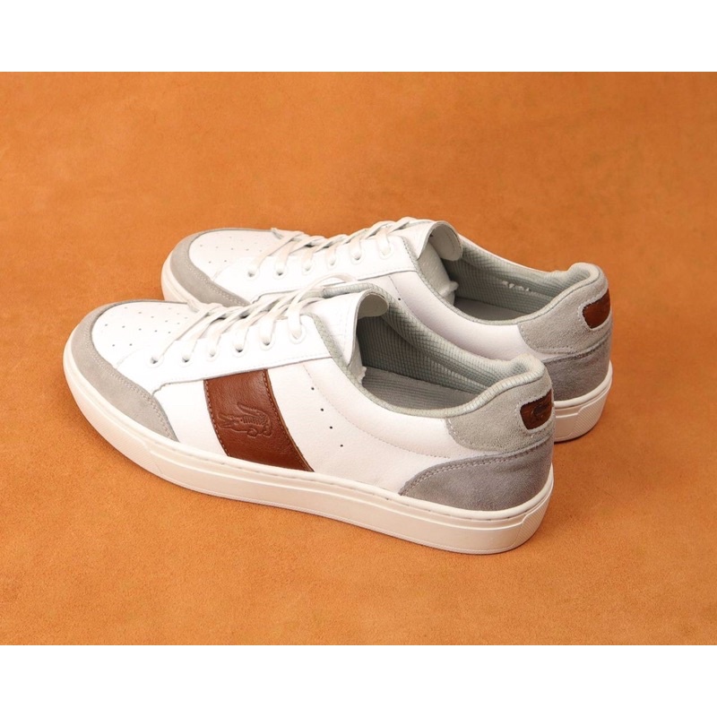 Giầy da nam kiều dáng Sneaker buộc dây màu trắng, Giầy sneaker nam