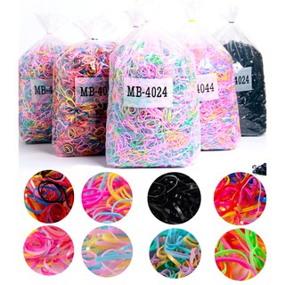 Set 1000 Dây Thun Cột Tóc Nhiều Màu Đen Sử Dụng Một Lần Cho Bé