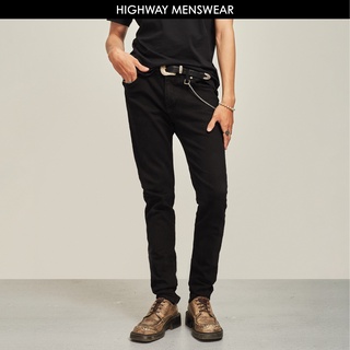 Quần jeans nam Skinny co dãn Highway Blake đen trơn