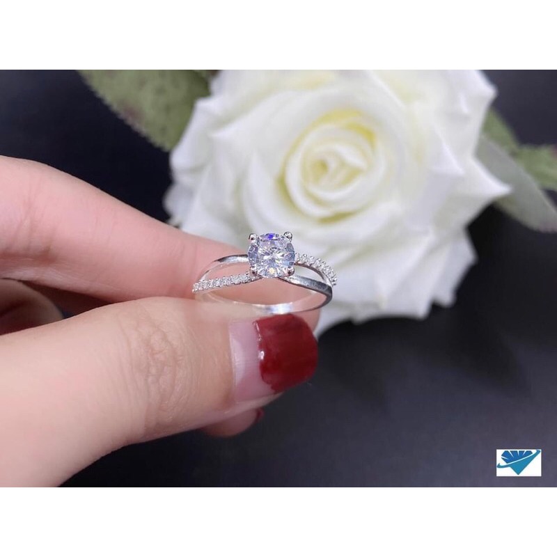 NHẪN NỮ BẠC TA ĐÍNH ĐÁ LOẠI ĐẸP