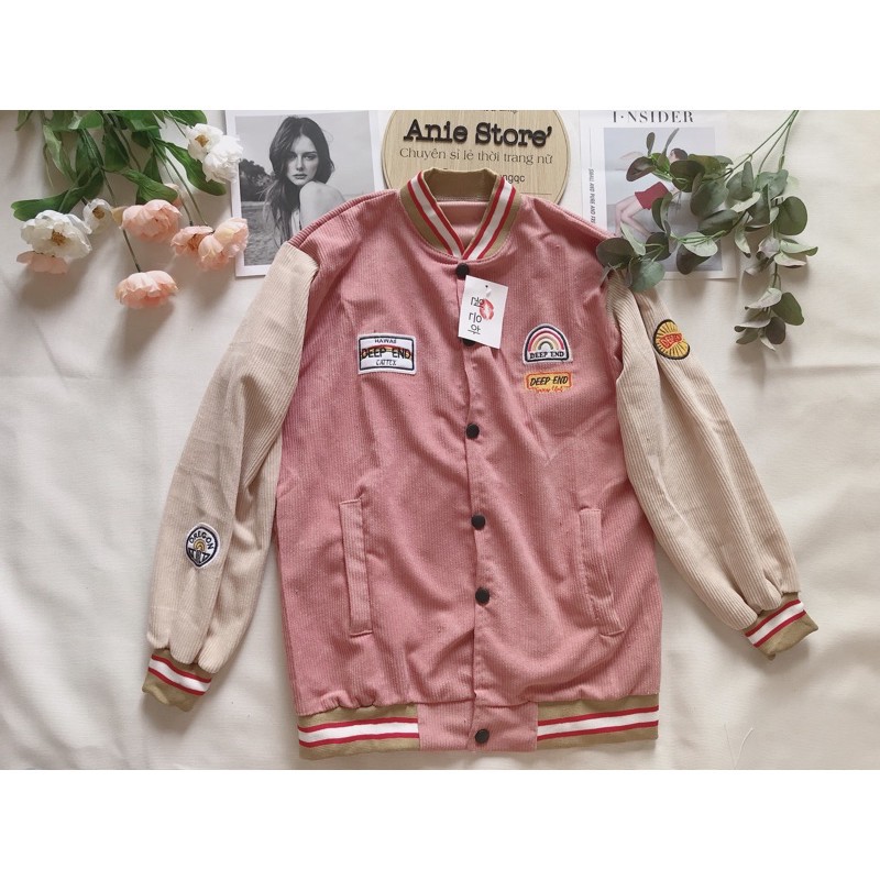 Áo Khoác Bomber Chất Nhung Tay Phối Bo Chun 2 Màu | BigBuy360 - bigbuy360.vn