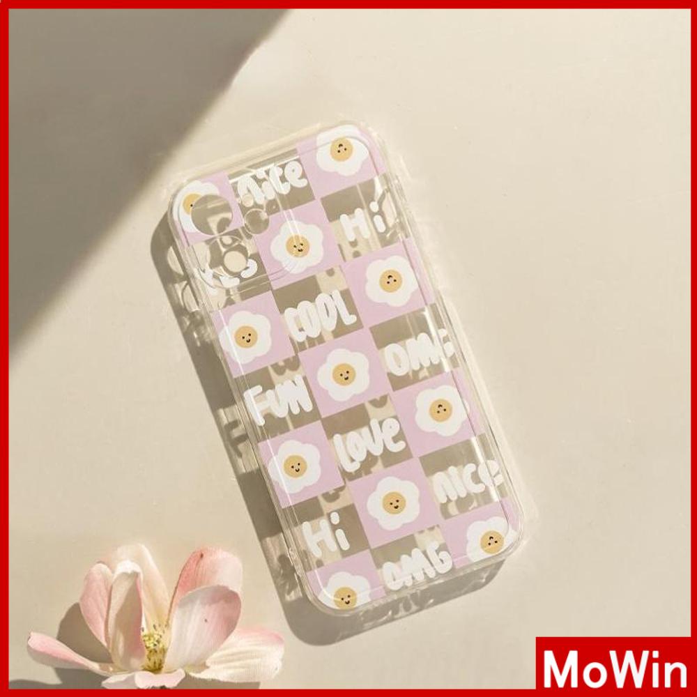 Ốp Điện Thoại Silicon Dẻo Trong Suốt Viền Vuông Họa Tiết Hoa Cúc Cho iPhone 13 Pro Max iPhone 12 Pro Max iPhone 11 iPhone 7 Plus