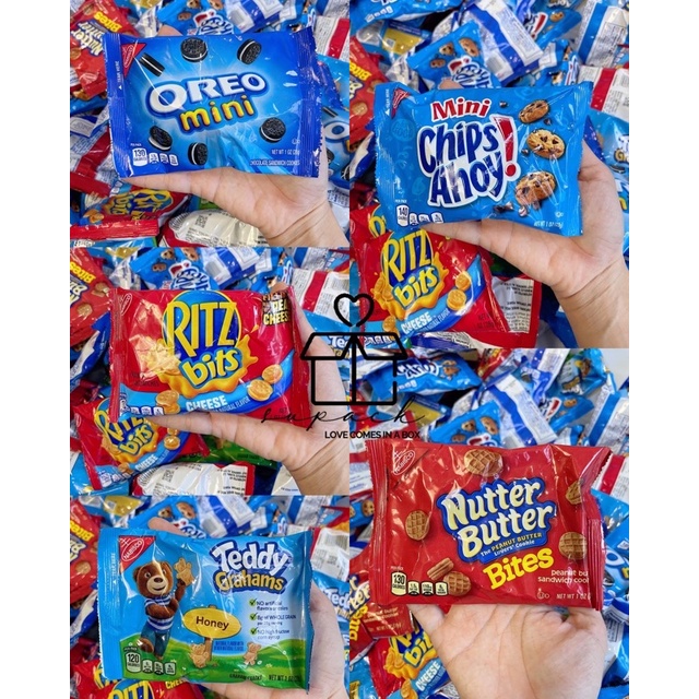 Bánh Nabisco mini đủ loại (Ritz, Oreo, Teddy, Chip Ahoy, Nutter Butter)