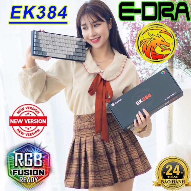 Bàn phím cơ Edra EK387 Ek384 Bản mới Fuhlen Eraser G87L [Bảo hành 24 tháng] ♥️Freeship♥️ Phím cơ Gaming E-Dra EK387 M87S