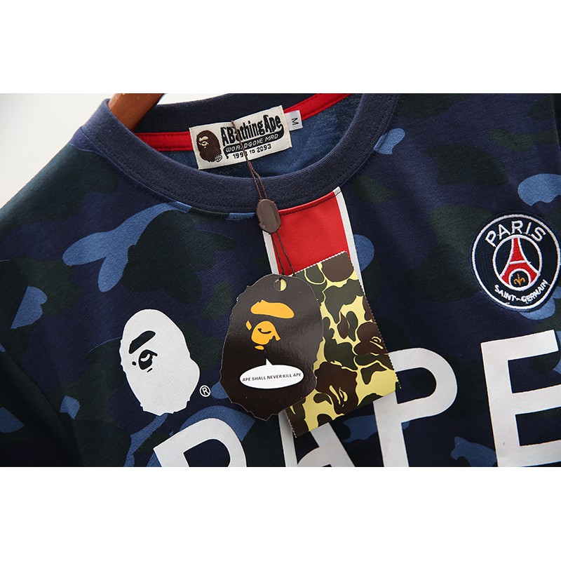 BAPE Áo Thun Tay Ngắn In Chữ Bathing Ape X Psg Paris Saint Thời Trang Mùa Hè 2020 Cho Nam