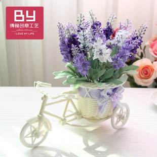 Xe đạp và giỏ hoa lavender