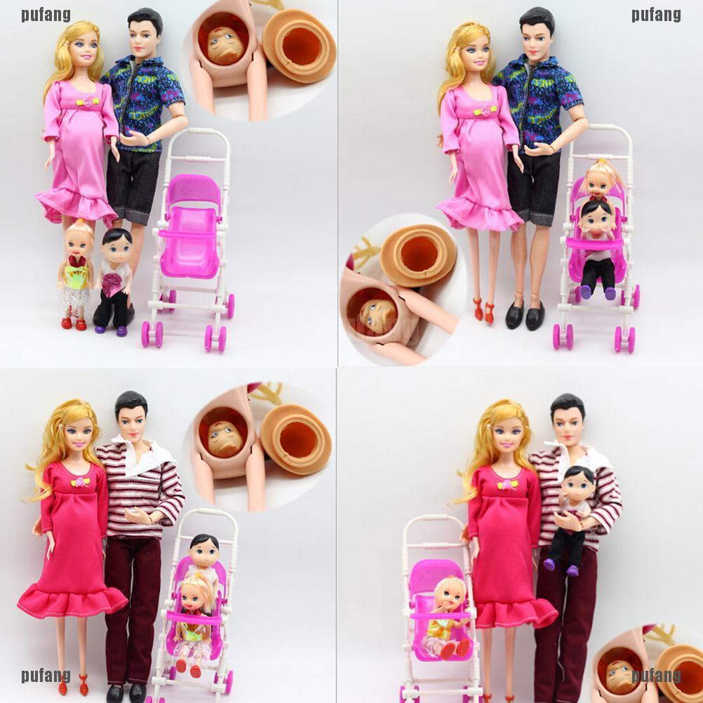 Bộ đồ chơi búp bê Barbie mang thai 6 món giáo dục gia đình cho trẻ