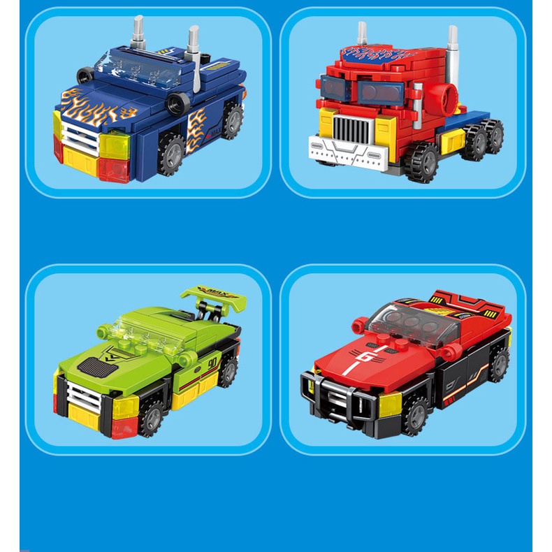 Đồ chơi xếp hình lắp ráp Siêu Robot Hesman và siêu xe 8 trong 1 với hơn 766 chi tiết nhựa ABS cao cấp