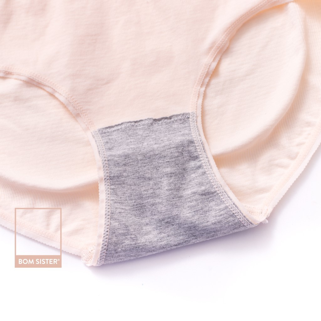 [Mã FAMALLT5 giảm 15% đơn 150k] Quần lót cotton pha màu trơn lưng vừa BOM SISTER Q1102 | BigBuy360 - bigbuy360.vn