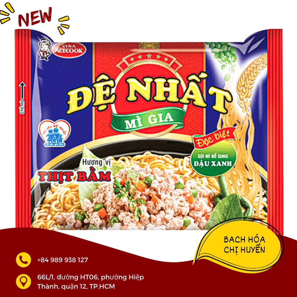 Thùng 30 gói mì Đệ Nhất thịt bằm 82g