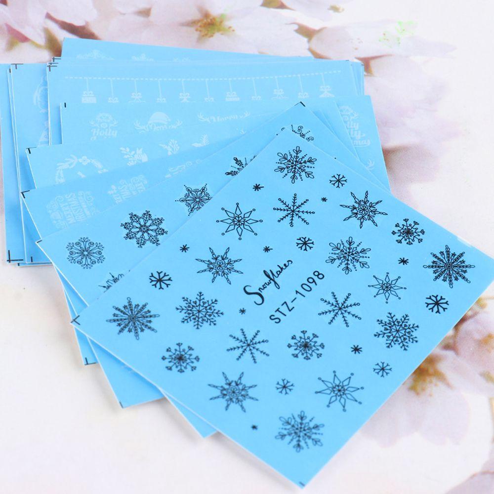 Set 16 Nhãn Dán Trang Trí Móng Nghệ Thuật Chủ Đề Giáng Sinh EUCA