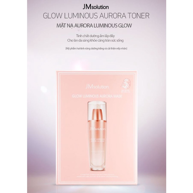 Hộp 10 Mặt Nạ Dưỡng Trắng Da Và Cấp Ẩm Cho Da Jm Solution Glow Luminous Aurora Mask 30ml x 10
