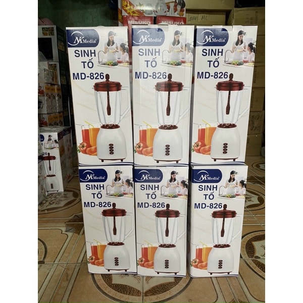 Máy Xay Sinh Tố Cầm Tay Đa Năng NK Media 826 2 Cối Nhựa Kháng Khuẩn Công Suất 300W