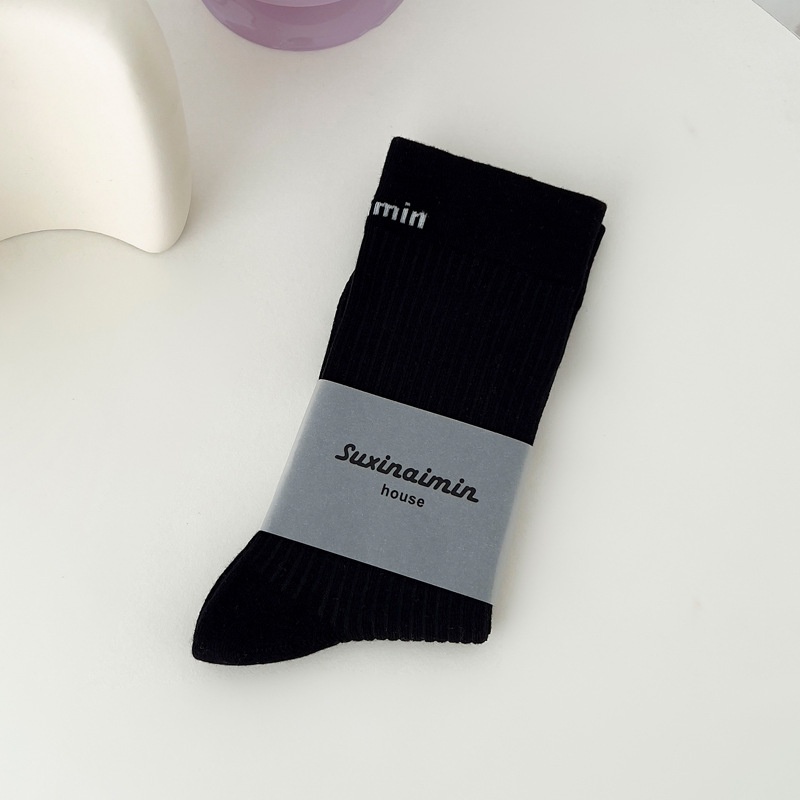 Đôi Vớ Thể Thao Bằng Vải Cotton Nguyên Chất In Chữ Phong Cách Nhật Bản Dành Cho Nữ