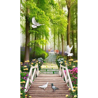 Tranh dán tường phong cảnh LV-0045 kich thước 80 x 160 cm kim sa