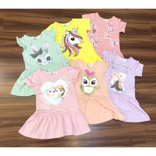 Váy đầm bé gái hè 2022 chất cotton mềm mát hình Elsa, Pony...cực xinh, hàng xuất dư VNXK (11-30kg) V109