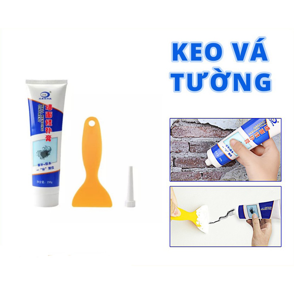 Tuýp keo vá tường La'Home đa năng 250g, Keo vá vết nứt tường, trầy xước, bong tróc, sạch vết bẩn