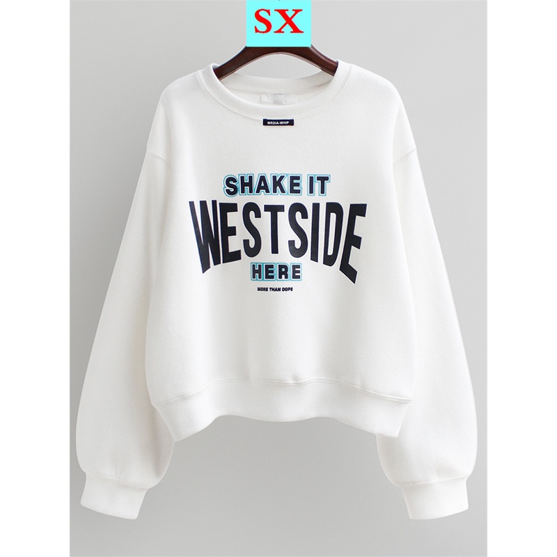 Áo sweater cổ tròn không mũ vải nhung dày thời trang thu đông Hàn Quốc mới 2020 cho nữ