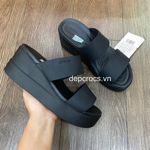 (Cao cấp) Dép xuồng crocs brooklyn 7 phân, dép cross brooklyn đế bánh mỳ, dép crocs nữ đế cao - Cross house